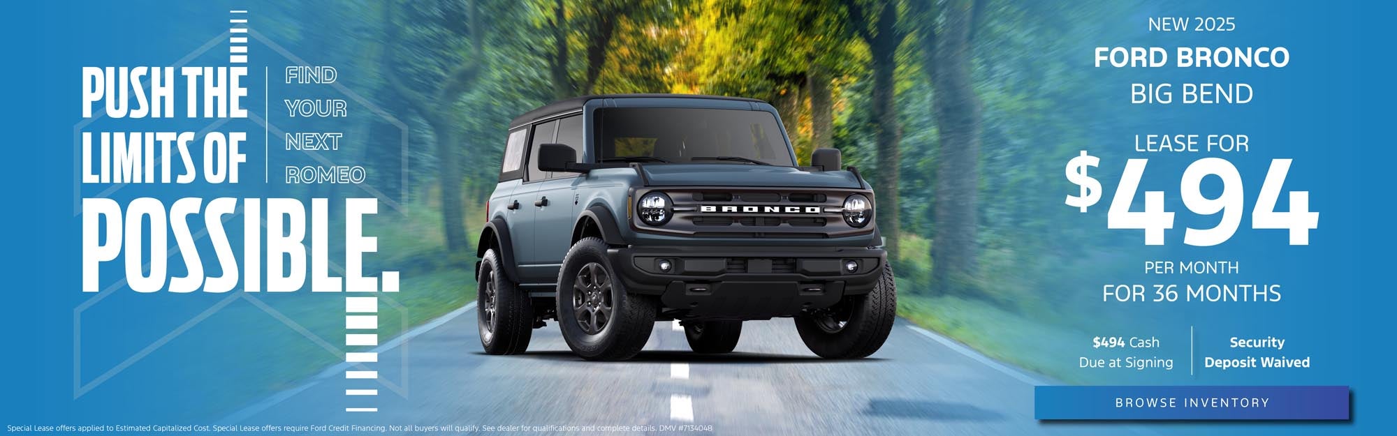 2025 Ford Bronco $494 per month