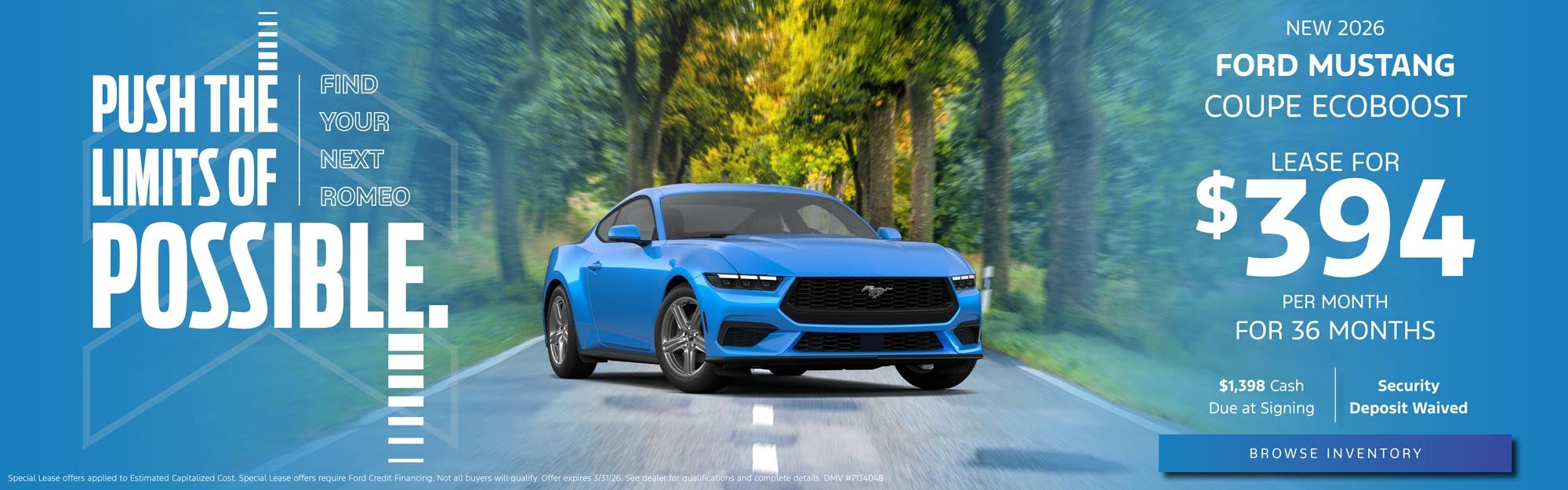 2026 Ford Mustang - $394 per month
