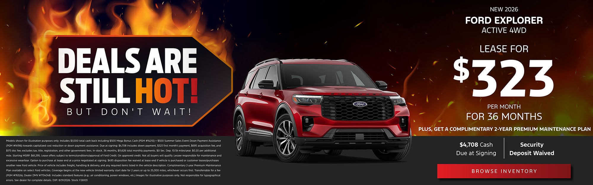 Ford Explorer lease $323/mo