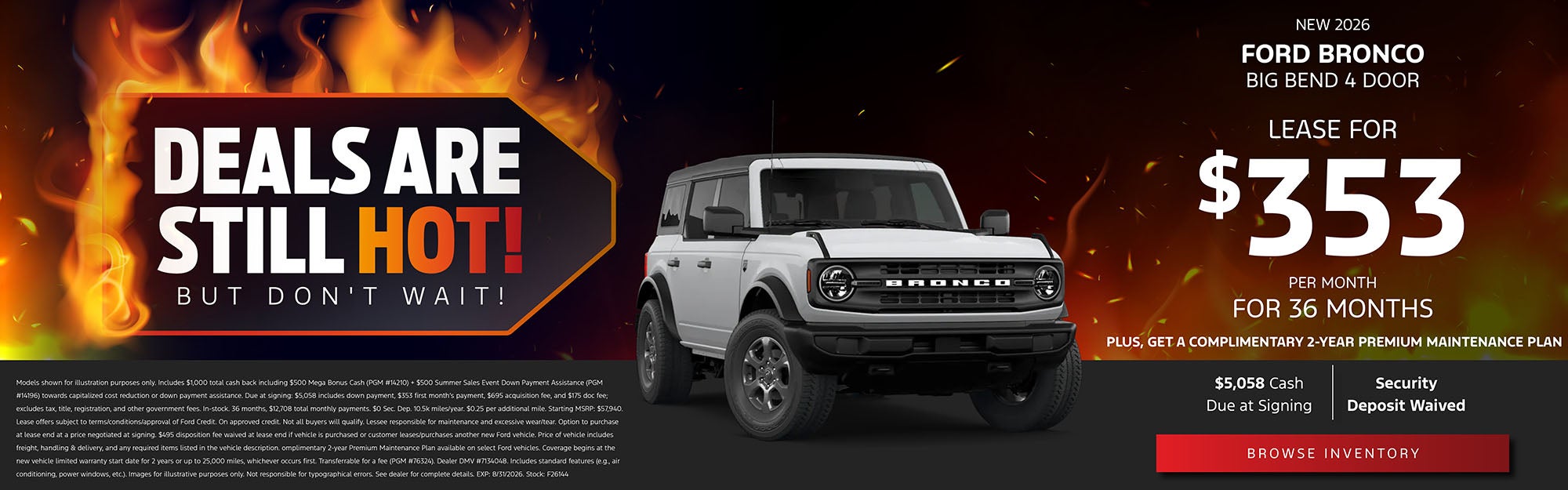 Ford Bronco lease $353/mo